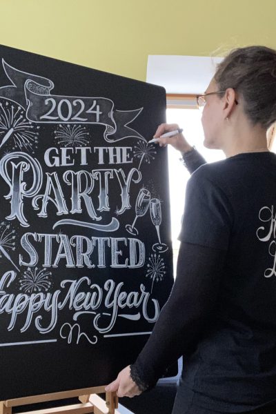 KissingLetters Tafel- und Schaufenstergestaltung 2024 Let the PARTY startet